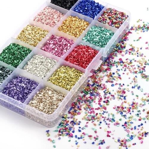 1 Box Nail Rhinestones accessories Nail Art DIY Decoration Faux Crystal Nail Fragment Glitter Color Sequins for Home Use