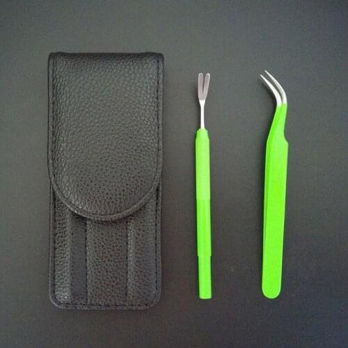 1set Stainless Steel Pet Flea Treatment Tick Removal Tool Set 2 in 1 Fork Tweezers Clip for Dog Cat Supplies