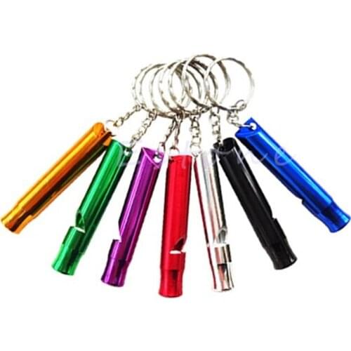 1pc Aluminium Whistle Camping Emergency Survival Keychain Pendant Keyring Q84C