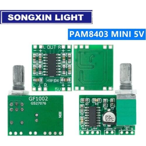 1PCS SAMIORE ROBOT PAM8403 mini 5V digital amplifier board with switch potentiometer can be USB powered GF1002