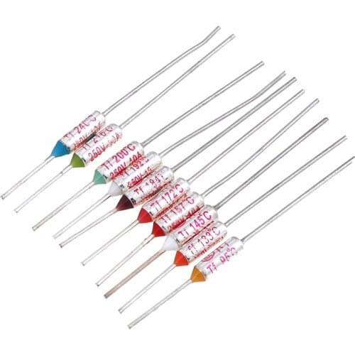 10Pcs TF Thermal Fuse RY 10A 250V Temperature 95C 133C 145C 157C 172C 184C 192C 200C 216C 240C Thermal Fuse