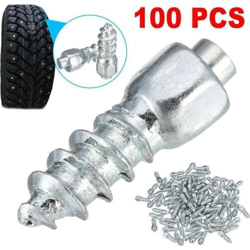 100PCS 9/12mm Tire Studs Carbide Screw Spikes Anti-Slip Anti-ice For Car/SUV/ATV/UTV with Installation Tool Car Tire Stud