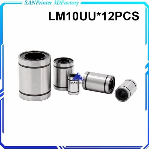 12PCS/Lot LM10UU Linear Bushing 8mm CNC Linear Bearings for Rods Liner Rail Linear Shaft parts