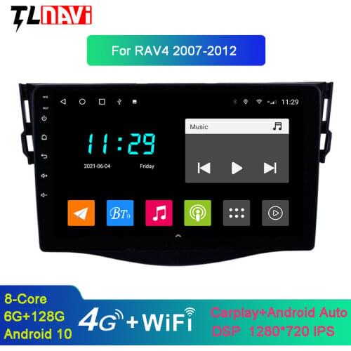 9'' IPS 2.5D Android 10 Car DVD Player for RAV4 Rav 4 2007 2008 2009 2010 2011 Car Radio GPS Navigation Wifi Player