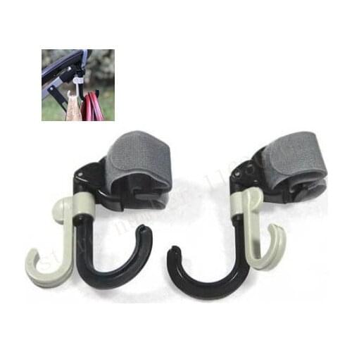 2pcs High Quality Baby Stroller Hook Holder Pram Double Rotate Hook Pushchair Hanger Stainless Steel Shaft, EVA Slip-resistant
