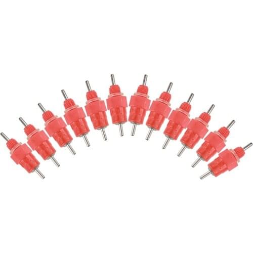 50 pcs Red Nipples Drinker Feeder Water Cups Chicken Drinkers Waterer 360 Angle Poultry Supplies Feeding & Watering New arrival