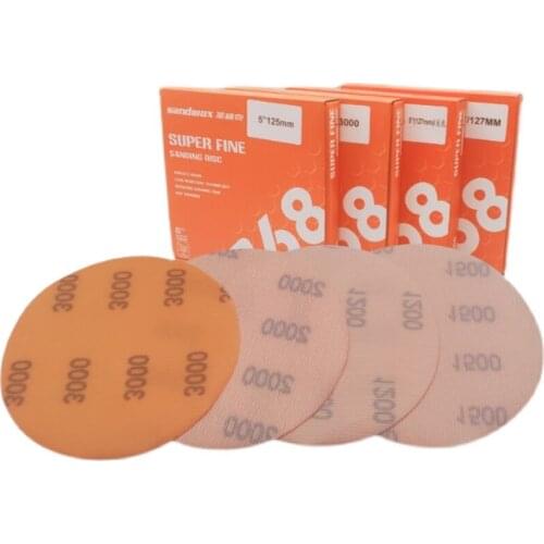 6 Inch 150mm Superfine Wet/Dry Hook & Loop Auto Body Film Sanding Discs Paint Abrasive Sandpaper, 1000-2000# Grit
