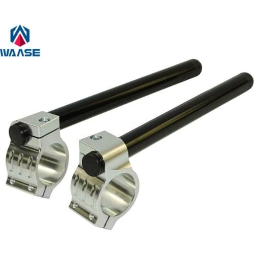 7/8" 22mm CNC Handlebar Clip Ons Fork Handle Bars Grips 31 33 35 36 37 39 41 43 45 46 48 MM Black-Silver For Yamaha For Suzuki