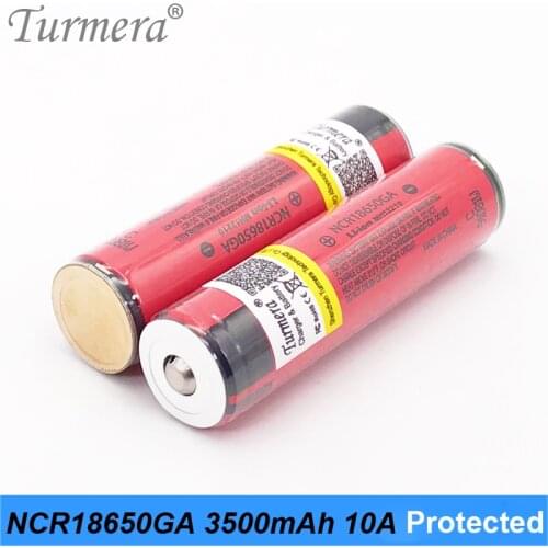18650 NCR18650GA 10A 3500mAh Battery Discharge Current with Protected Board for Headlamp and Rechargeable Flashlight Use Turmera