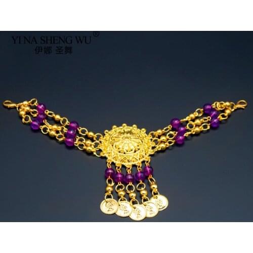 Wholesale Indian Belly Dancing Accessories With Rhinestone Necklace Earrings Headwear Set Women Belly Dance Set Dance Accessory