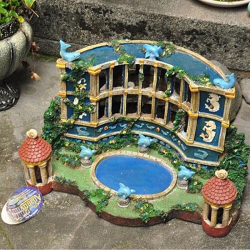 Retro European Style Fish Tank Landscaping Ornaments Atlantis Undersea Architecture Castle Spawning Room Aquarium Decoration