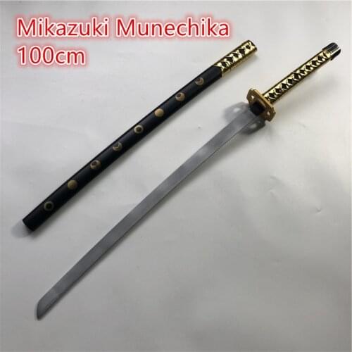 Anime Wooden Sword Weapon Roronoa Zoro Cosplay Mikazuki Munechika Wood Ninja Knife Samurai Sword Prop Toys for teens 100cm