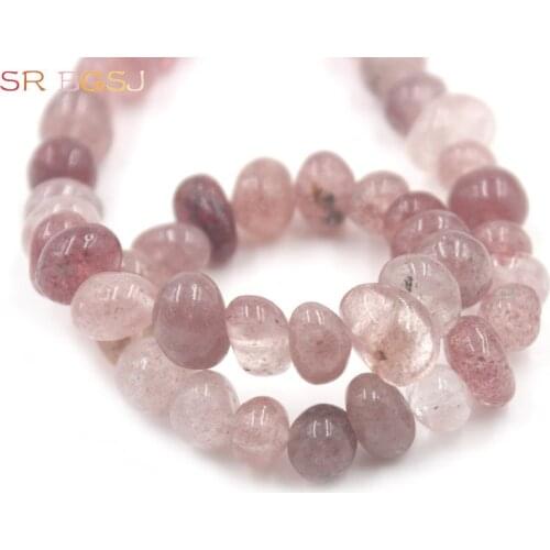 Free Shipping 8-10x10-14mm Potato Freeform Natural Stone Stawberry Quartz Loose Beads for Jewelry DIY 15"