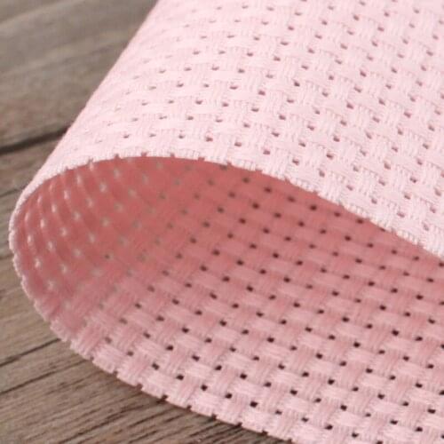 FREE Shipping embroidery fabric 18ST 18CT cross stitch canvas cloth Pink color 50-50cm