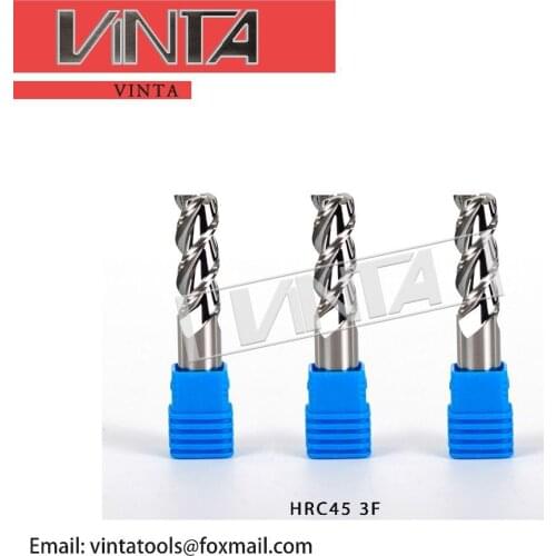 Free shipping high quality HRC45 degree 3F Aluminum end mills tungsten steel CNC carbide milling cutter