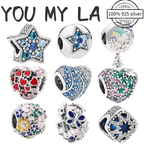 Fit Original Pando Beads 100% 925 Sterling Silver Pendant Beads Original Charm Pebdant Bracelet DIY Womens Jewelry