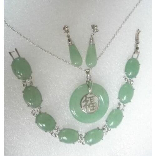 Colar, pulseira, brinco, conjunto 17.5 "/7.5"