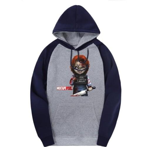 Childs Play Full Sleeve Raglan Hooded Sweatshirts Men Casual Fleece Pullovers Harajuku Hoodies Punk Hip Hop Moletom Masculino
