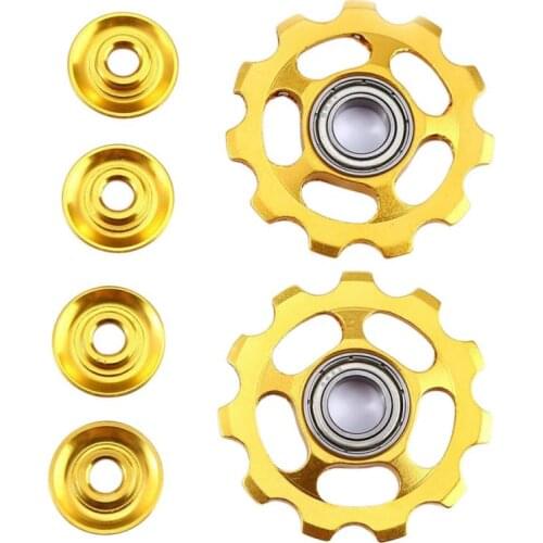 Hot 2pcs 11T Ultralight MTB Aluminum Alloy Bike Bearing Jockey Wheel Rear Derailleur Pulleys Outdoor Bicycle Parts 4 Colors