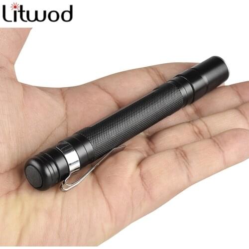 Litwod z90+ Mini Penlight Pocket Light LED Flashlight Torch XP-G Q5 2000LM Waterproof Lantern AAA Battery Led For camping hiking