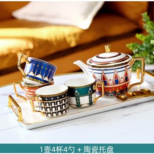 Ins European-style coffee set creative household luxury tea afternoon tea ceramic tea set coffee cup and saucer set