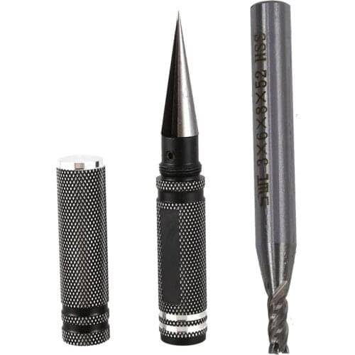 HSS 4 Flute 3mm x 6mm Shank End Mills & Universal Steel 0-14mm Black Professional Reaming Knife Drill Tool Edge Reamer