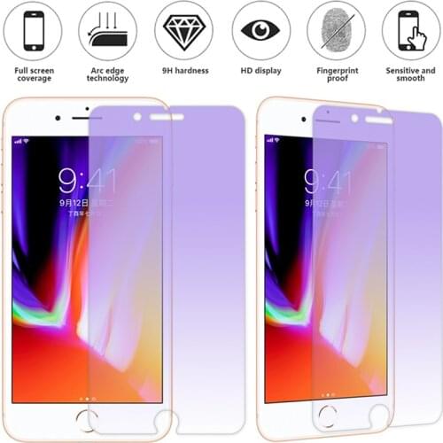 Matte frosted purple light Screen Protector for iPhone 11 Pro Max iphone 6s 7 8 plus x xs xr Protective Tempered Glass Film
