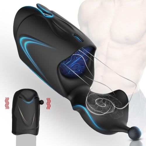 Blowjob Male Masturbator for Men Penis Delay Trainer Electric Pulse Vibrator Automatic Oral Climax Glans Massager Pussy Sex Toys