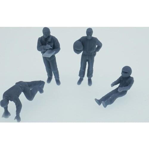 Outland Models Rally Racing Car Maintenance Driver & Crew Figure Set Scale 1:64