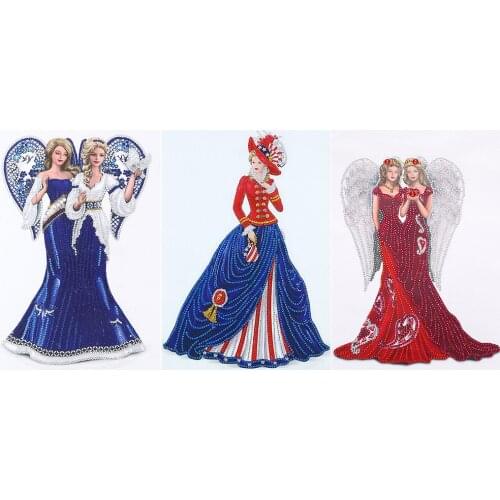 Dress Lady Mosaic Kit Rhinestone Drawing Picture 5D DIY Partial Special Shape Drill Diamond Painting Home Decoration Art Craft