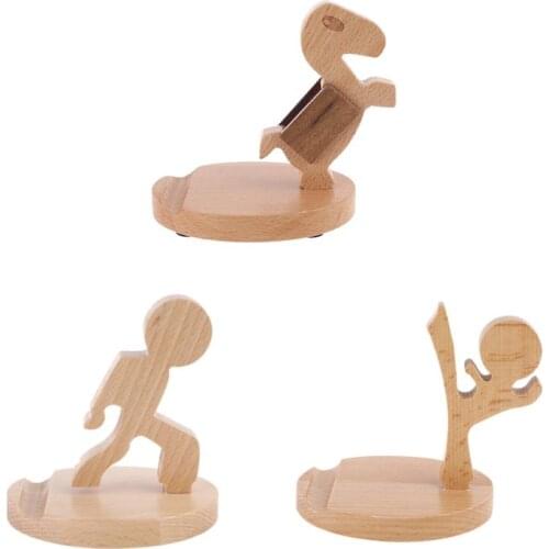 Desktop Cellphone Wooden Stand Holder Mount Bracket for iphone Smartphone Tablet
