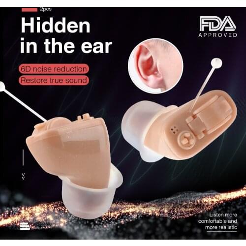 US A17 CIC Invisible Hearing Aid Mini In Ear Aids Sound Voice Amplifier Enhancer for Elderly Hearing Loss Device Right ear/Left