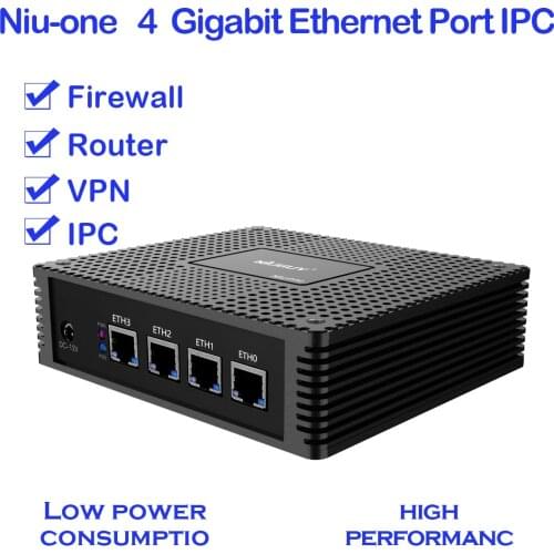 Niu-one-BK Gigabit 4-port IPC, firewall, VPN, router, smart home MINI computer, [4 Intel Gigabit LAN / 2USB / 1HDMI / 1VGA]