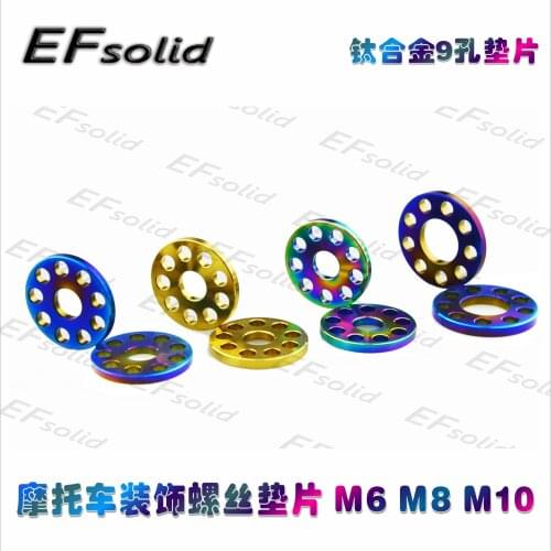 NEW 6pcs/Lot M6 M8 M10 Titanium Alloy Porous Flat Gaskets Washers Ti Shim Sheet Pad