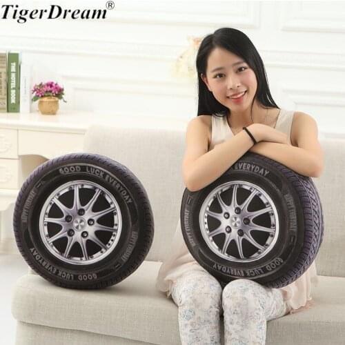 40X15cm Creativie Soft PP Cotton Stuffed Car Tire Pillows Wheels Cushions Sleeping Pillows Personality Plush Props Brinquedos