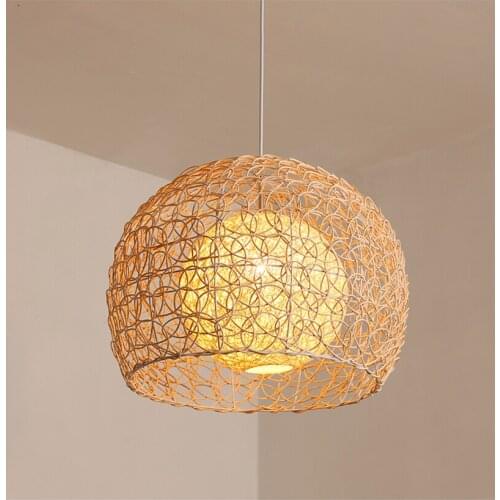 Modern Art Pendant Lights Bamboo Hanging Lamp Restaurant Pendant Lamp for Living Room Hanging Kitchen Lamp Light Fixtures