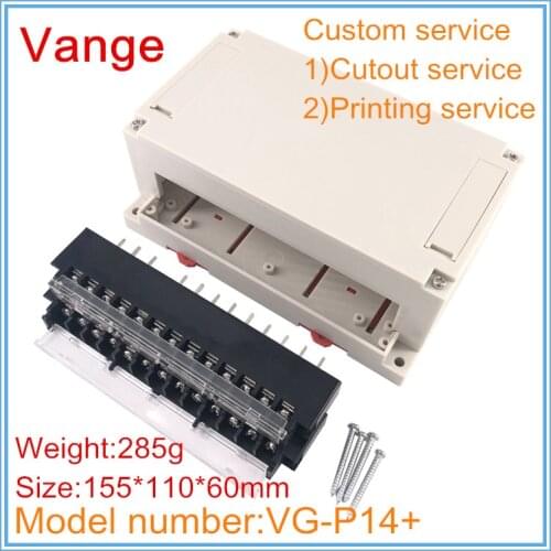 1pcs/lot professional module PLC project box 155*110*60mm ABS plastic housing enclosures diy terminal block for electronics PCB