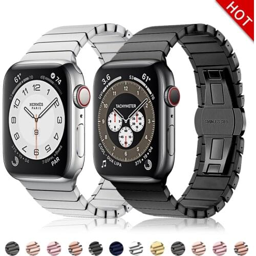 Stainless Steel strap for Apple Watch band 44 mm 40mm iWatch band 42mm/38mm Butterfly buckle Metal Bracelet Apple watch 5 4 3 21