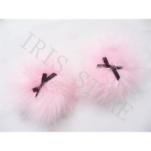 Bowknot Pink Feathered Self-Adhesive Reusable Nipple Cover