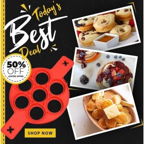 Silicone Non Stick Seven Holes Egg Pancake Maker Ring Kitchen Baking Omelet Moulds Flip Cooker Egg Ring Mold drop shipping