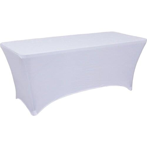 Table Cloth Rectangular Wedding Long Bar Elastic Stretch Spandex Table Cover Long Black White Bar Hotel Event Party Desk Cloth