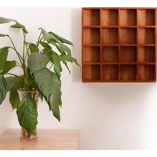 Wooden Storage Cabinet Cubes Case Box Wall Mount Shelf Grids for Displaying for