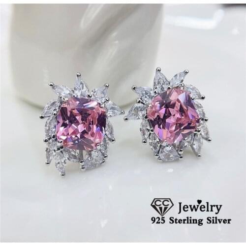 CC Spark Stud Earrings For Women S925 Silver Pin Luxury Jewelry Ear Brincos Drop Shipping Shine CZ Stone Accessories CCE680