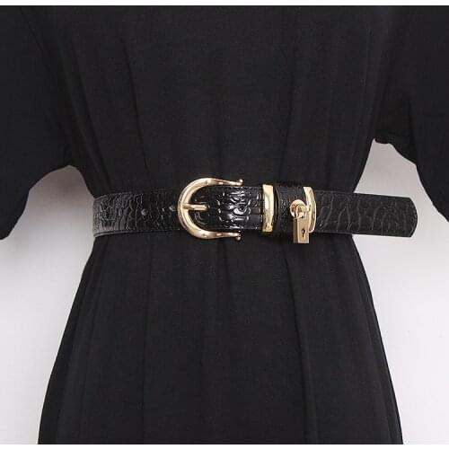 2020 Alligator Pattern Waist Belt Women Red Green Genuine Leather Belt For Jean Pant Metal Buckle Adjustable Corset Strech Belt