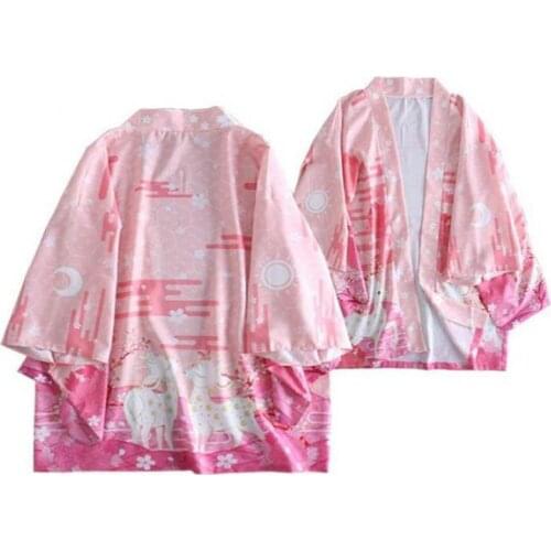 Print Women Kimono Tops Shirt Summer New Streetwear Japanese Style Yukata Haori Cardigan Classic Anime Cosplay Blouse Clothes