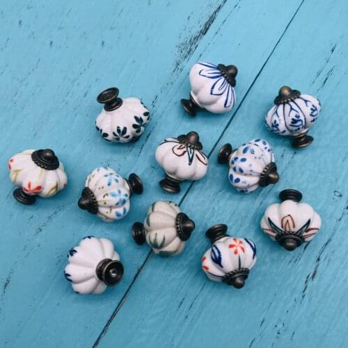 1pcs Ceramic Knobs for Dresser Drawers - Decorative Carved Cabinet Drawer Knobs and Pulls Handle DIY Home Kitchen Wardrobe