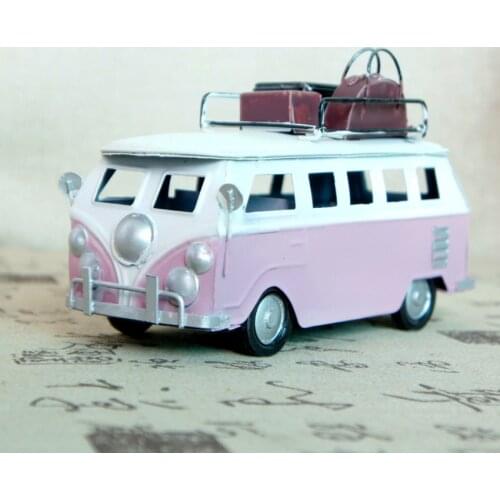 1pc Retro Metal Traveling Buses Classic Bus Memory Business Gift Home/Shop/Pub Decoration Metal Car Model Vintage Collection