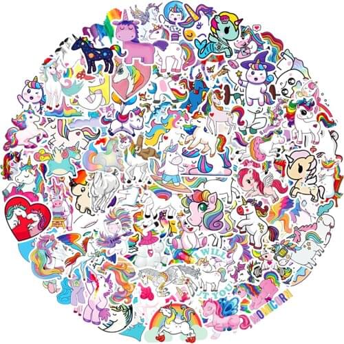10/30/50/100PCS Cute Unicorn Cartoon Stickers DIY Bike Travel Luggage Guitar Laptop Waterproof Classic Toy Kid Sticker Decals