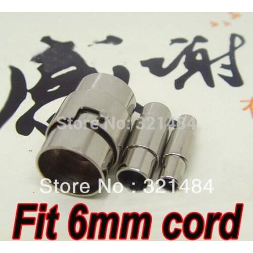 100set Stainless steel Magnetic Fit 6mm Leather Cord Clasp Cord Buckle Leathercraft DIY Jewelry Findings Accessories