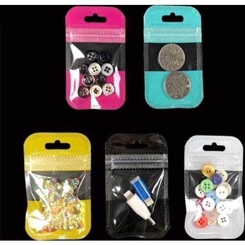 100pcs Hot Sale Ziplock Gift Bag Reusable Plastic Storage Bag Jewelry/Earrings Packaging Bag Mini Present Package Pouch 4.5x6cm